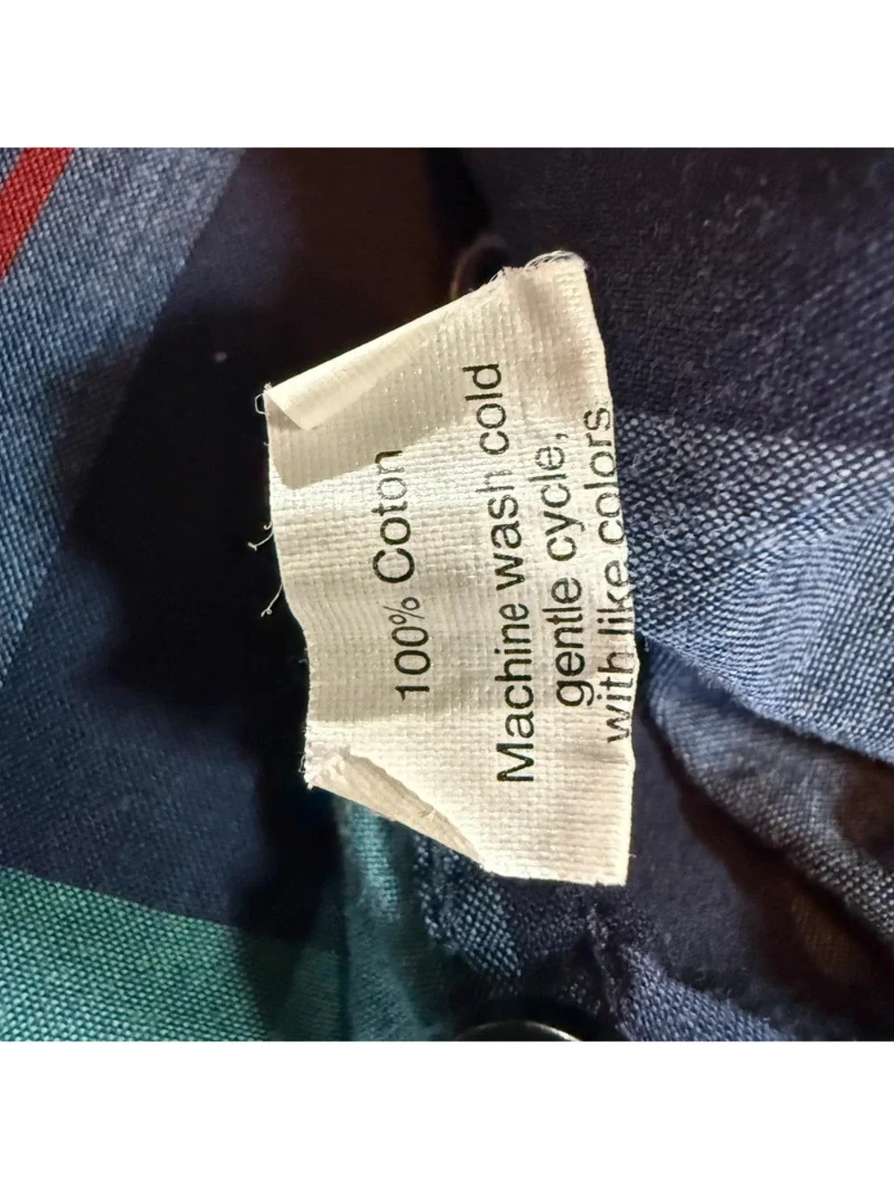 J. Crew Long Sleeve Button Down Plaid Blue Green Red 100% Cotton Size S
